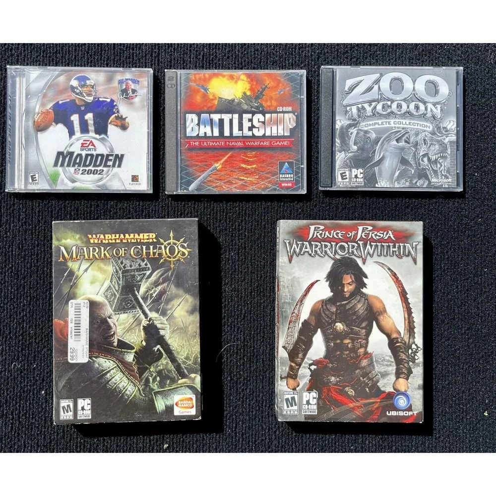 PC Game Lot‎ 5 Zoo Tycoon Complete Prince of Persia Warhammer Madden Battleship